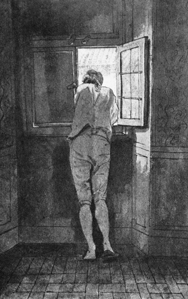 Goethe am Fenster der römischen Wohnung am Corso van Joh. Heinrich Wilhelm Tischbein