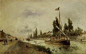 Auf einem Kanal bei Paris. van Johan Barthold Jongkind