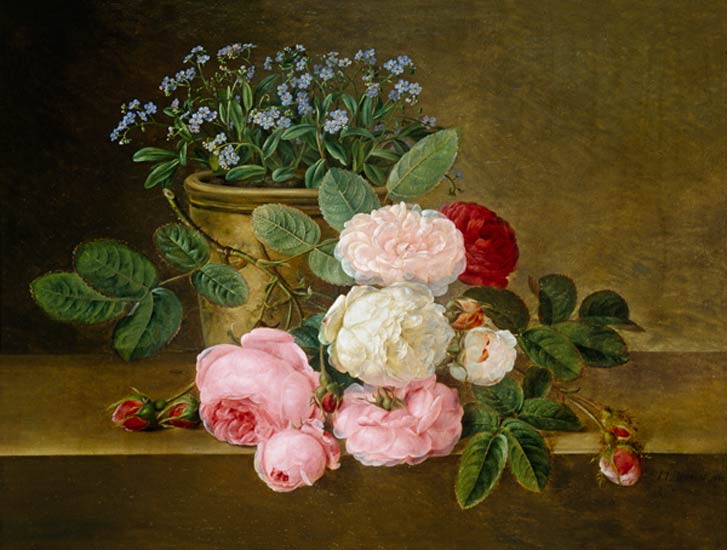 Still Life of Flowers van Johan Laurentz Jensen