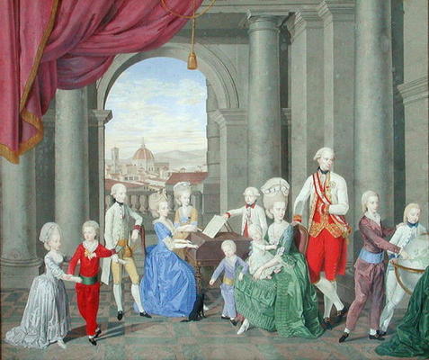 The Family of Leopold II (1747-92) (gouache on paper) van Johan Moll
