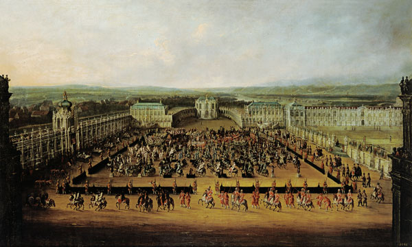 Caroussel Comique, Aufzug im Zwinger zu Dresden 1722 van Johann Alexander Thiele