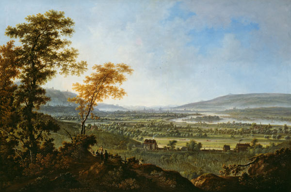 Blick von den Lößnitzhöhen auf Dresden van Johann Alexander Thiele