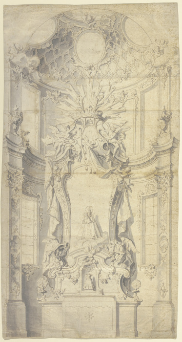 Sketch of an altar van Johann Baptist Zimmermann
