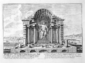 The Statue of Olympian Zeus by Phidias, plate 5 from 'Entwurf einer historischen Architektur'