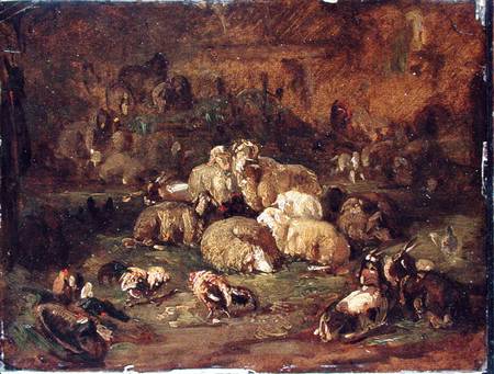 Sheep, Goats and Chickens van Johann Christian Reinhart