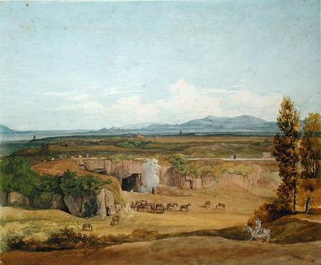 View of the Roman Campagna van Johann Christoph Erhard