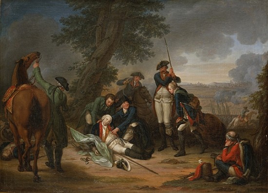 The Death of Field Marshal Schwerin at the Battle of Prague van Johann Christoph Frisch