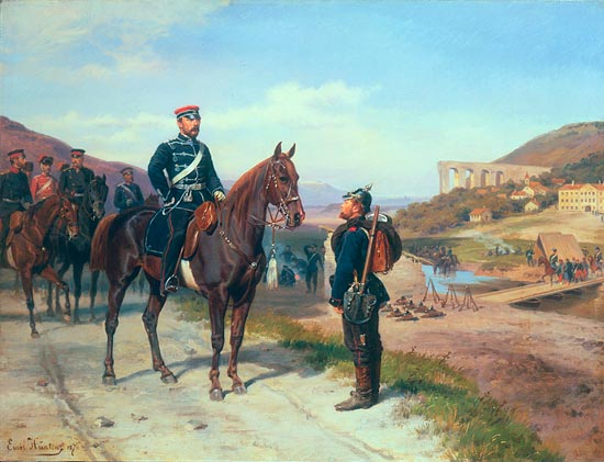 Begegnung mit Prinz Friedrich-Carl von Preussen van Johann Emil Hünten