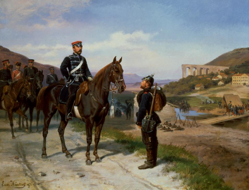 Begegnung mit Prinz Friedrich Karl von Preußen van Johann Emil Hünten
