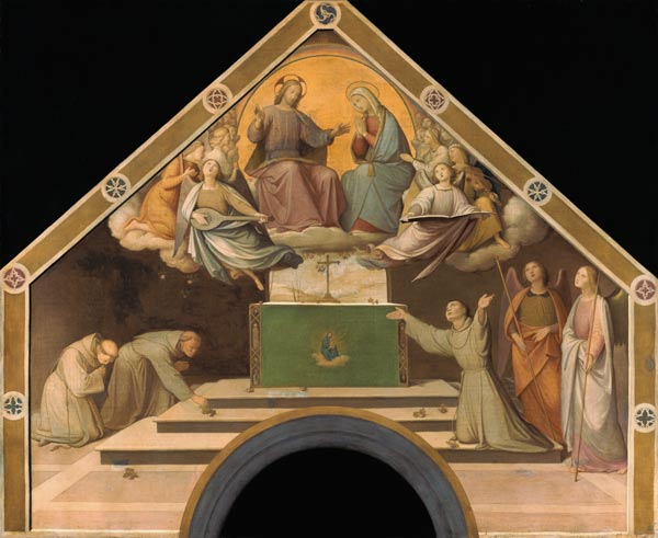 Das Rosenwunder des hl. Franz von Assisi Farbskizze für die Portiuncula-Kapelle van Johann Friedrich Overbeck