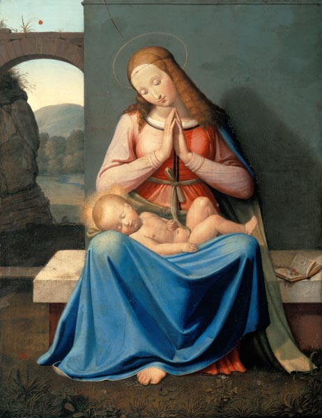 Die Madonna vor der Mauer van Johann Friedrich Overbeck