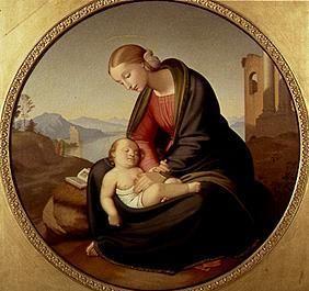 Maria mit dem schlafenden Jesuskind.