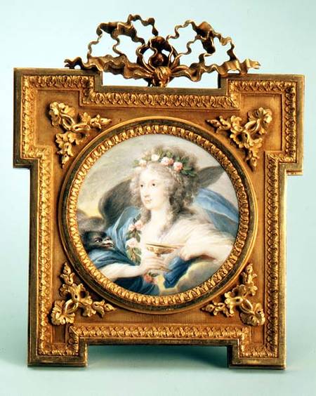 Portrait of Princess Metternich portrayed as Hebe (w/c on ivory) van Johann Georg Bauer