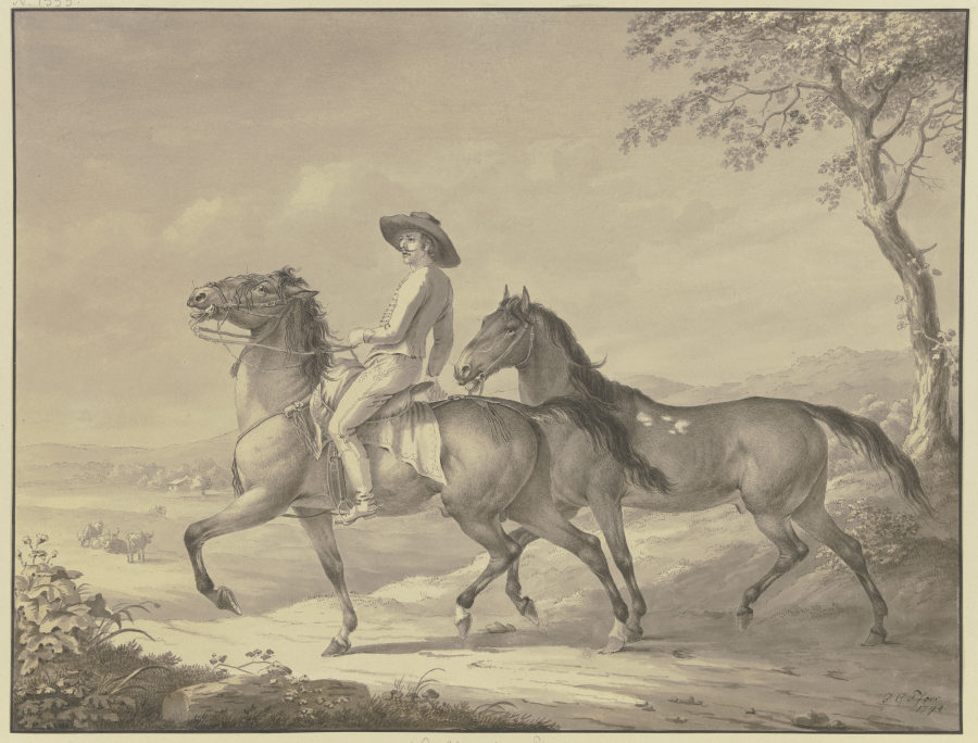 Hungarian horses van Johann Georg Pforr