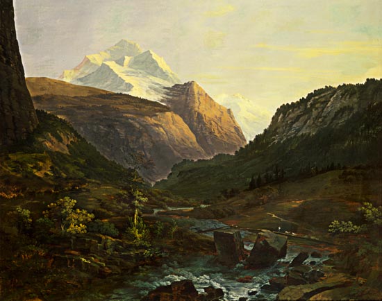 The Jungfrau and the Eiger van Johann Georg Volmar
