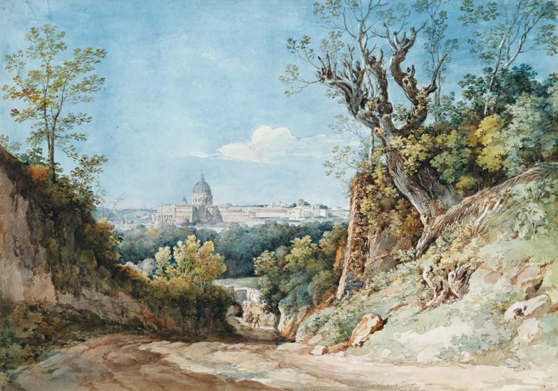 Blick auf St. Peter in Rom beim Arco Scuro. van Johann Georg von Dillis