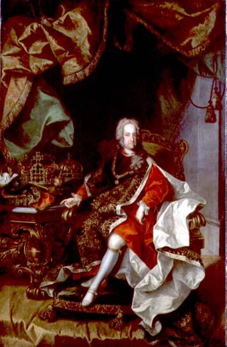 Emperor Charles VI (1685-1740) van Johann Gottfried Auerbach