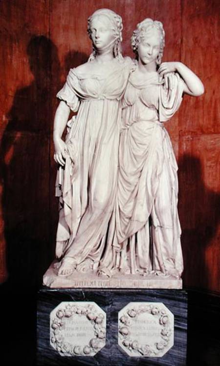 Double statue of the Princesses Louise (1776-1810) and Frederica (1778-1841) of Prussia van Johann Gottfried Schadow