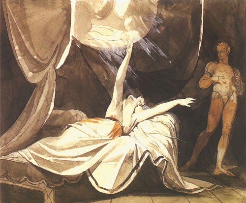 Kriemhilde sieht in Traum den toten Siegfried van Johann Heinrich Füssli