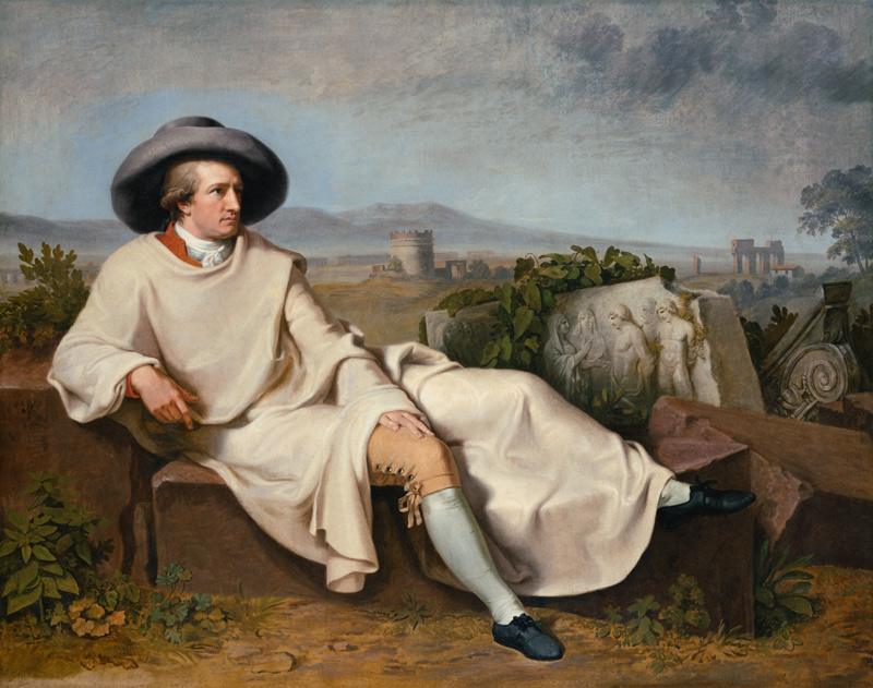 Goethe in the Roman Campagna van Johann Heinrich Wilhelm Tischbein