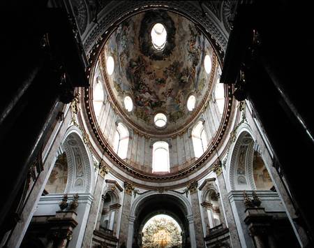 Interior view of the dome (photo) van Johann & Joseph Fischer von Erlach