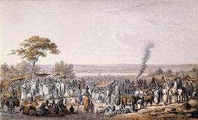 The Market in Sokoto in 1853, from 'Travels and Discoveries in North and Central Africa' by Heinrich