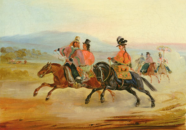 Chilean Riders van Johann Moritz Rugendas