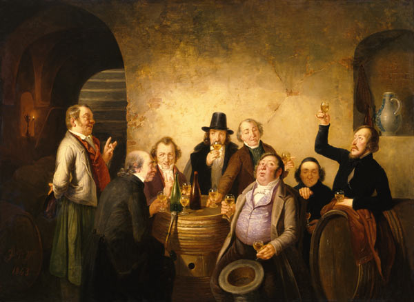 Winetasting van Johann Peter Hasenclever