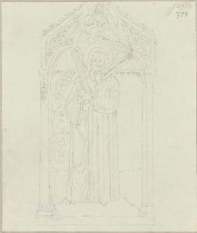Benedikt von Nursia im inneren Hofraum des Noviziats von Santa Scolastica