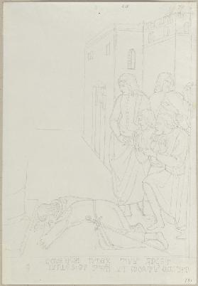 Darstellung von dem Fall eines Götzenbildes, welcher in S. Angelo bei Orvieto vorgefallen sein soll,