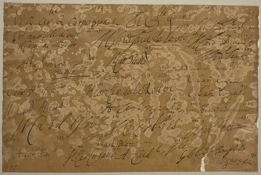 Die Nachschrift einer Urkunde (?) aus dem 18. Jahrhundert van Johann Ramboux