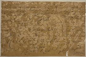 Die Nachschrift einer Urkunde (?) aus dem 18. Jahrhundert
