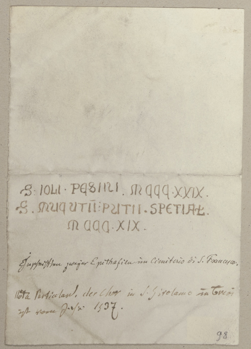 Eine Nachschrift einer Inschrift van Johann Ramboux