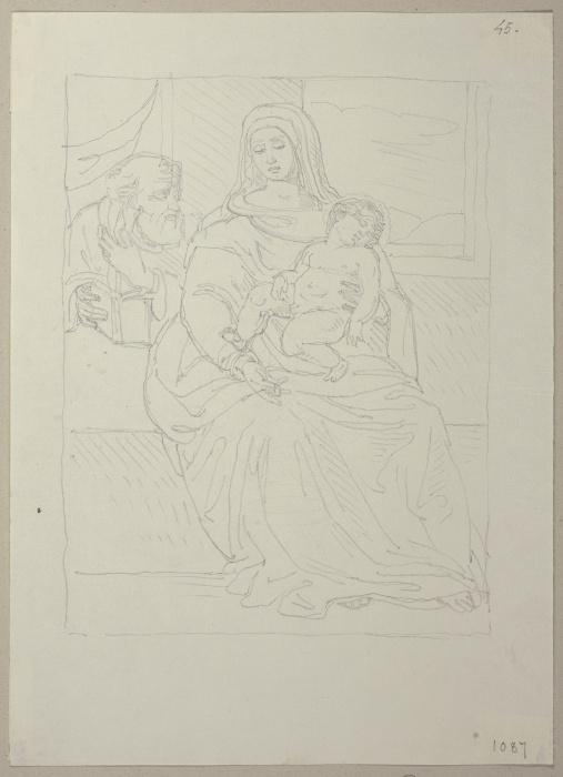 Thronende Maria mit dem Jesuskind, nach einem Gemälde in der Art des Sassoferrato in Privatbesitz in van Johann Ramboux