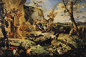 Allegorische Darstellung Die Luft. van Johann Rudolf Byss