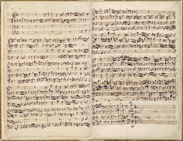 Pages from Score of the ''St. Matthew Passion'', 1727 (pen and ink on paper) van Johann Sebastian Bach