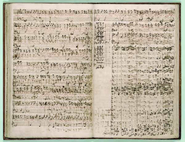 Pages from Score of the ''The Art of the Fugue'', 1740s (pen and ink on paper) van Johann Sebastian Bach