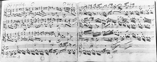 Autograph of the partita ''Sei gegruesset, Jesu guetig'' van Johann Sebastian Bach
