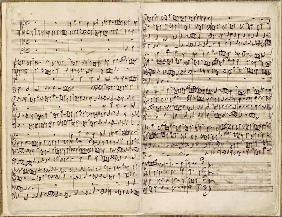 Pages from Score of the ''St. Matthew Passion'', 1727 (pen and ink on paper)