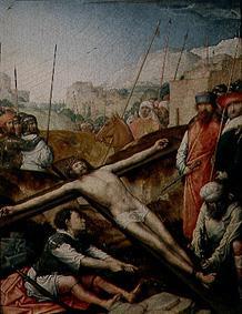 Christus wird ans Kreuz genagelt. van Johann von Flandern