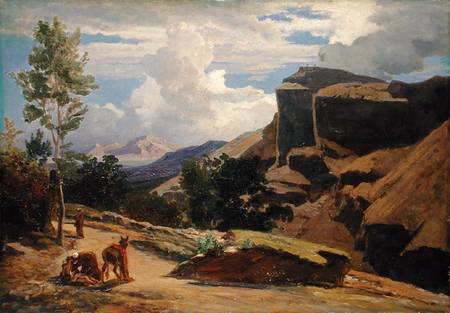 Italian Landscape (Study) van Johann Wilhelm Schirmer