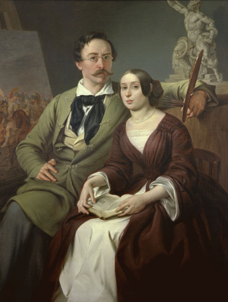 Self-portrait with daughter van Johann Ziegler