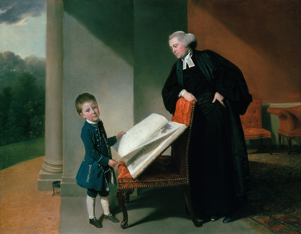 Bildnis des Reverend Randall Burroughs und seines Sohnes Ellis. van Johann Zoffany