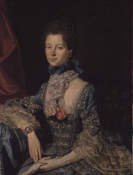 Queen Charlotte Sophia (1744-1818) wife of King George III (c.1765) van Johann Zoffany