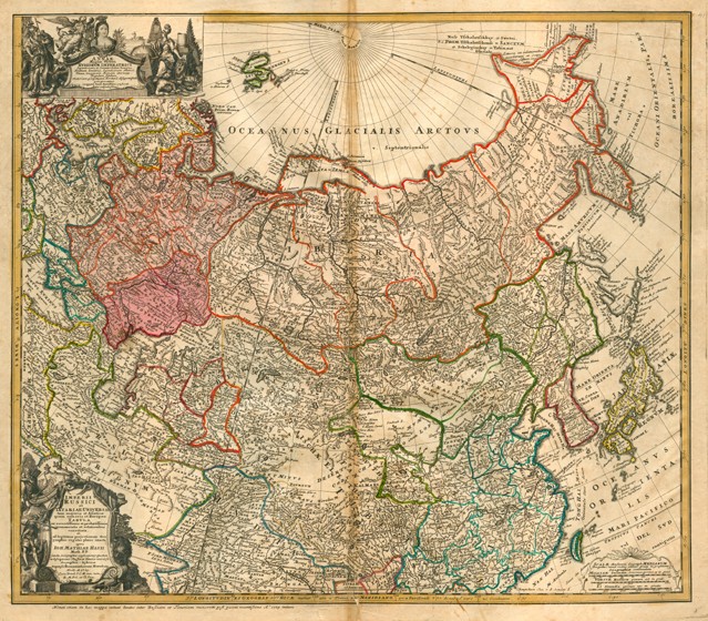 Map of Russia (From: Imperii Russici et Tartariae universae tam majoris et Asiaticae quam minoris et van Johann Baptist Homann