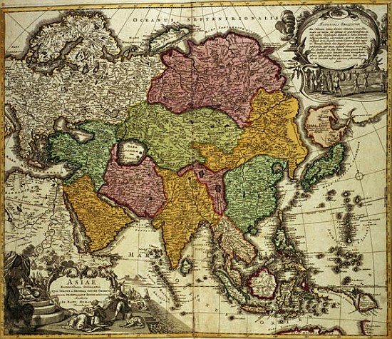 Map of Asia, Nuremberg, c.1730 van Johann Baptist Homann