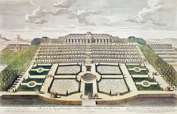 Potsdam , Sanssouci Palace van Johann David Schleuen
