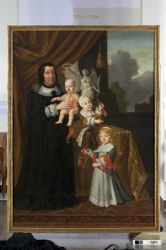 Sophie Eleonore von Sachsen, Landgräfin von Hessen-Darmstadt, als Witwe mit ihren Enkelsöhnen van Johann d. J. Spilberg