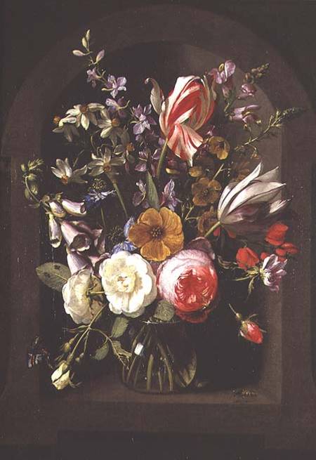 Roses, Tulips and other Flowers van Johannes Antonius van der Baren