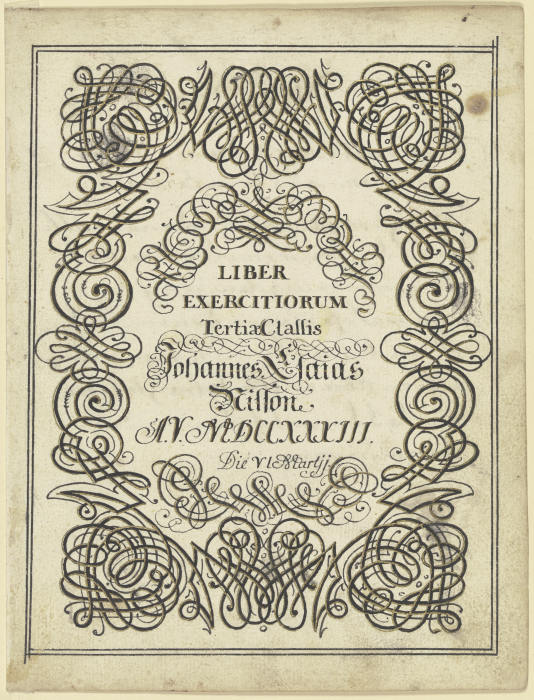 Ornamental title page van Johannes Esaias Nilson